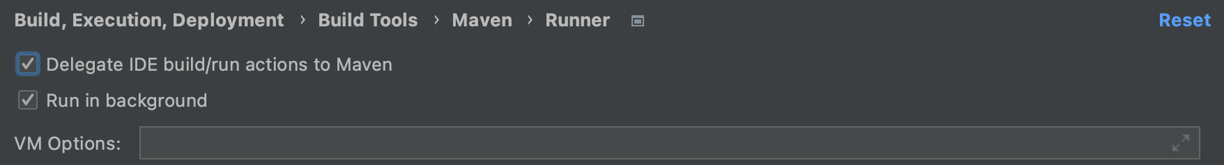 Maven delegate config